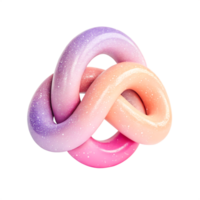 Abstract Pastel Pink, Purple Orange Knot Design 3D Render png