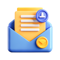 3D Cartoon Email Icon Download, Upload, Message, Notification, App png