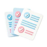 3D Pastel Checklist Documents Completed Tasks, To-Do List App Icon png