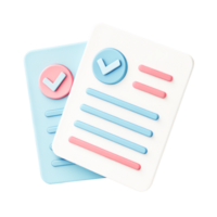 3D Pastel Checklist Icons Approved Documents, Task Completion, Forms png