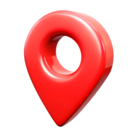 3D Red Location Pin Icon Realistic Glossy Map Marker Design png