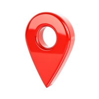 3D Red Glossy Map Pin Location Marker Icon for Navigation App png