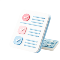 3D Checklist App Interface Design Modern UI To-Do List with Checkmarks png