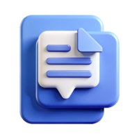 3D Blue Document Icon Modern App UI Design Element for Software png