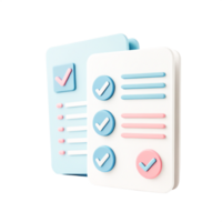 3D Checklist App Icon Modern Pastel UI Design for Task Management png