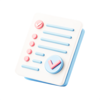 3D Render of Checklist Icon Task Management, To-Do List App UI Element png