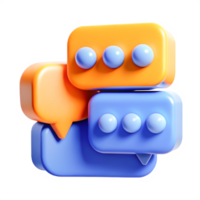 3D Render of Colorful Speech Bubbles Modern Communication Icon Design png