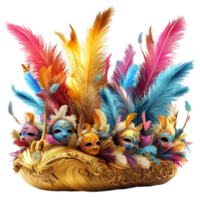 Beautiful bird nest filled colorful feathers delicate tiny eggs png