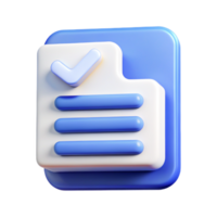 3D Blue and White Checklist Icon App UI Element for Task Management and To-Do Lists png