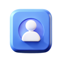 Blue Square User Profile Icon Modern App UI Design Element png