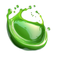 Vibrant green splash liquid droplets creating a dynamic motion png