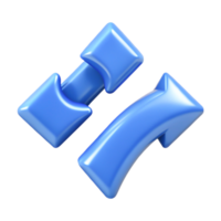 3D Render of Blue Shiny Arrows, Connection, Integration, Abstract Design png