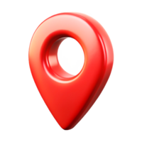 3D Red Location Pin Marker Glossy Realistic Navigation Icon png