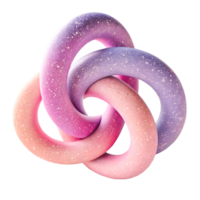 Abstract Intertwined Rings Pink, Purple, and Gradient 3D Design Element png
