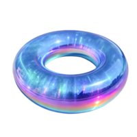 Iridescent Torus 3D Render Abstract Cosmic Nebula Ring, Futuristic Design Element png