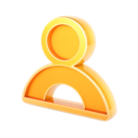 3D Golden User Icon Modern Profile Symbol for App, Website UI Design png