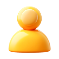 3D Abstract Yellow User Icon Minimalist Profile Avatar for Website App Design png