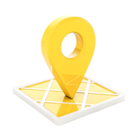3D Yellow Location Pin on Map Icon Navigation, GPS, and Map Pointer Design png