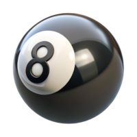 Realistic 3D Render of Eight Ball, Billiards, Pool, Black and White Sphere png