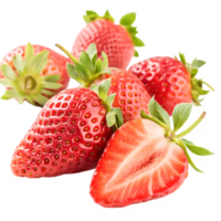 Fresh Red Strawberries Isolated on White Background, Closeup, Juicy Fruit png