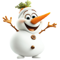 Friendly snowman a wide smile carrot shaped nose png