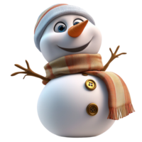 Cheerful snowman wearing a blue hat scarf smiling brightly png