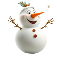 Happy snowman a bright carrot nose a warm scarf smiling joyfully in wintertime png
