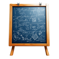Classic black chalkboard mathematical formulas written neatly in white chalk png