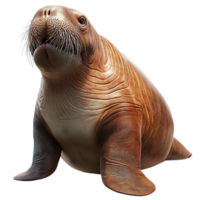 Large brown seal sitting peacefully on the shore looking relaxed soft fur a playful expression png