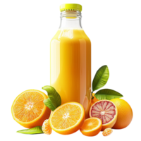 Freshly squeezed orange juice in a bottle fruits looking refreshing healthy full of natural vitamins png