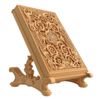 Beautifully carved wooden bookst intricate patterns lookingistic functional perfect for reading png