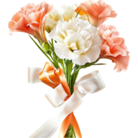 Delicate bouquet of white peach flowers in full bloom looking fresh fragrant perfect for gifting png