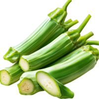 Green fresh okra sliced pieces looking nutritious healthy perfect for vegetable enthusiasts cooking png