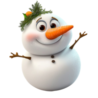 Adorable snowman a carrot nose smiling happily its arms wide open png