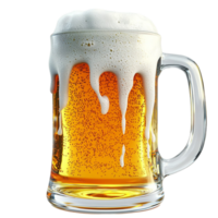 Tall glass of cold beer foam dripping down a refreshing look png