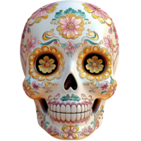 Colorful Day of the Dead skull istic patterns representing heritage festive celebration png