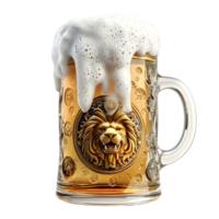 Classic beer mug overflowing frothy foam symbolizing relaxation camaraderie good times png