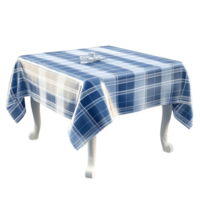 Blue white checkered tablecloth draped symbolizing hospitality comfort rustic charm png