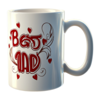 White coffee mug best dad design symbolizing love appreciation family connection png