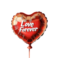 Red heartshaped balloon love forever text symbolizing romance devotion affectionate sentiment png