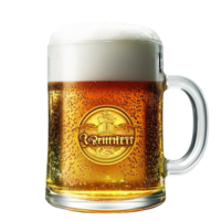 Cold golden beer in frosted mug symbolizing relaxation celebration traditional brewing craftsmanship png