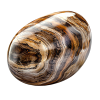 Beautiful polished oval stone unique swirling patterns creating a mesmerizing naturalistic design png
