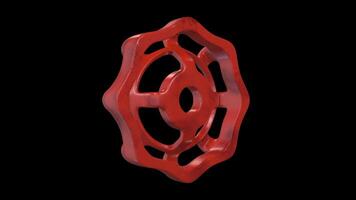 Valve Handwheel Rotating on a Transparent Background. Seamless Loop. 4K video