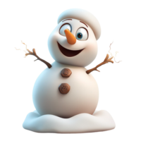 Cheerful snowman a carrot nose and a joyful smiling expression png