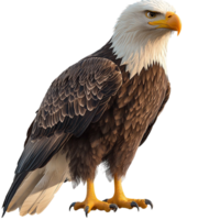 Majestic bald eagle sting proudly sharp eyes powerful wings representing strength freedom determination png