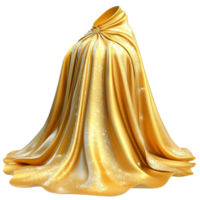 Flowing golden fabric draped elegantly creating soft folds symbolizing luxury refinement gracefulness anistic aesthetic appeal png