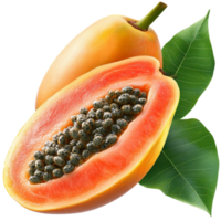Freshly sliced papaya rich orange flesh symbolizing tropical sweetness nutrition health delicious exotic fruit flavors png
