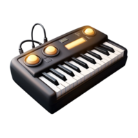 Compact electronic keyboard sleek black keys symbolizing music creativity passion the charm of digital instruments png
