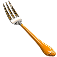 Elegant golden fork a twisted hle symbolizing refinement dining sophistication the charm of luxurious tableware png