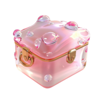 Ornate pink jewelry box sparkling gemstones symbolizing elegance beauty nostalgia the charm of treasured keepsakes png